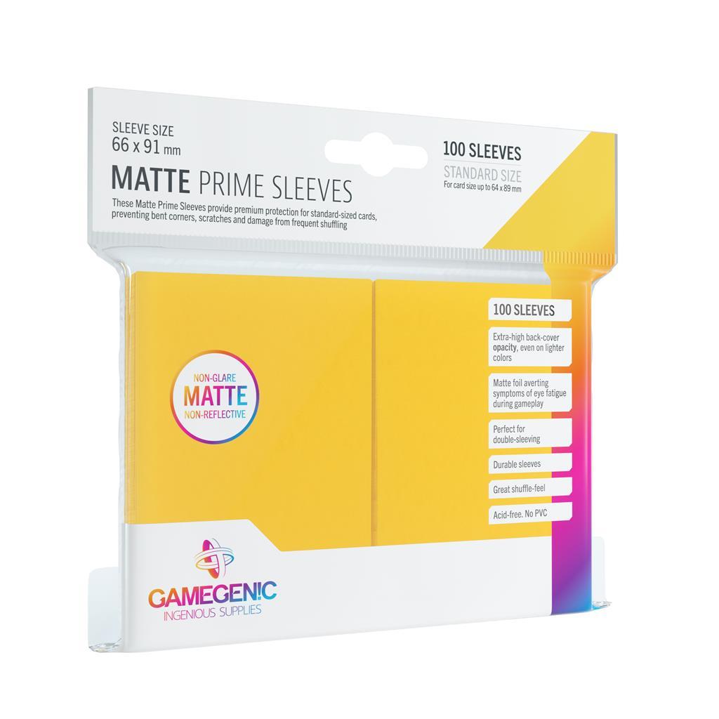 Gamegenic - Matte Prime Sleeves Standard Size, Yellow (100 Sleeves)