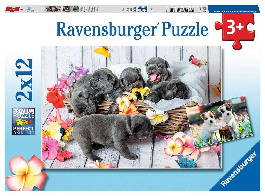 Ravensburger Kinderpuzzle - Kleine Fellknäuel - 2 x 12 Teile