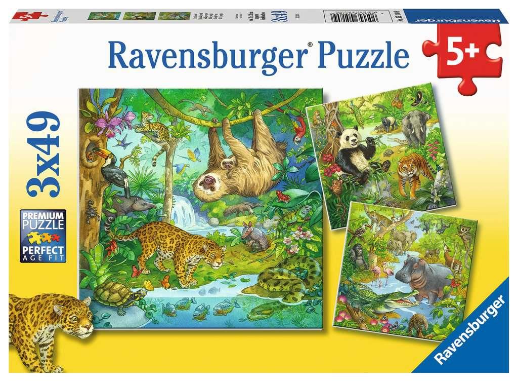 Ravensburger Puzzle - Im Urwald - 3 x 49 Teile