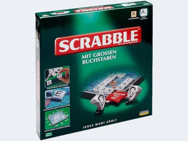 Scrabble mit großen Buchstaben und drehbarem Spielbrett
