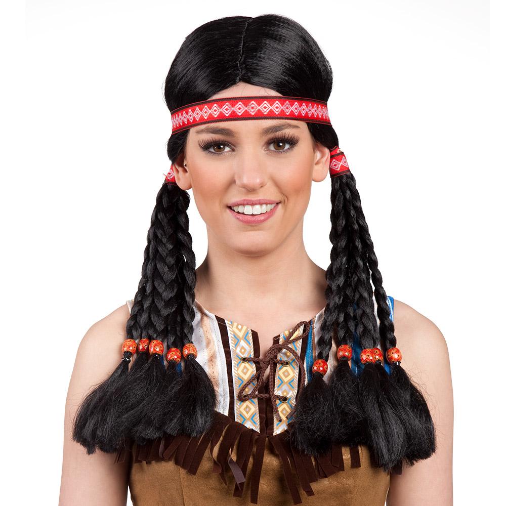 Indianerperücke mit Stirnband (Erwachsene)