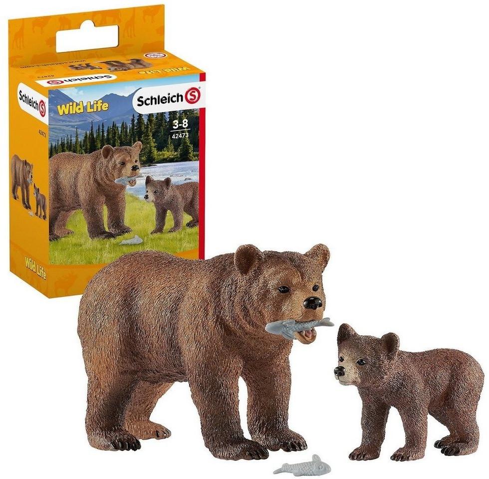 Schleich Wild Life 42473 - Grizzlybär-Mutter mit Jungem