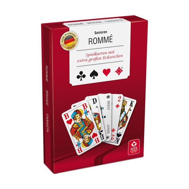 Senioren Rommé - Spielkarten mit extra großen Eckzeichen