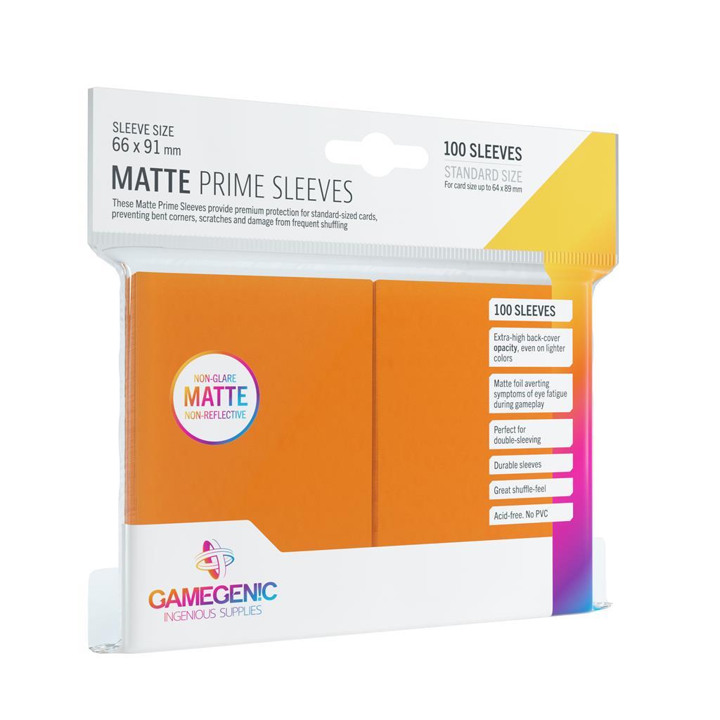 Gamegenic - Matte Prime Sleeves Standard Size, Orange (100 Sleeves)
