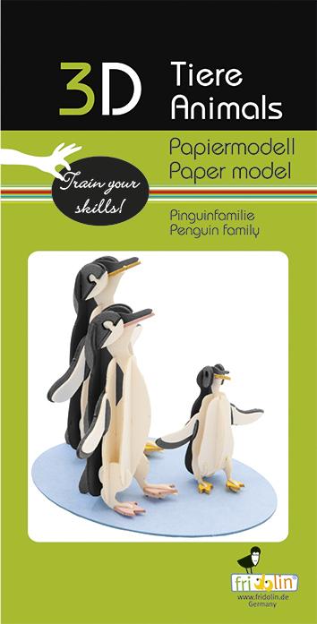 3D Papiermodell - Pinguinfamilie