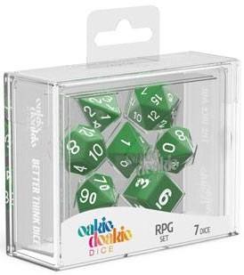 Oakie Doakie Dice - RPG Set Solid Green (7)