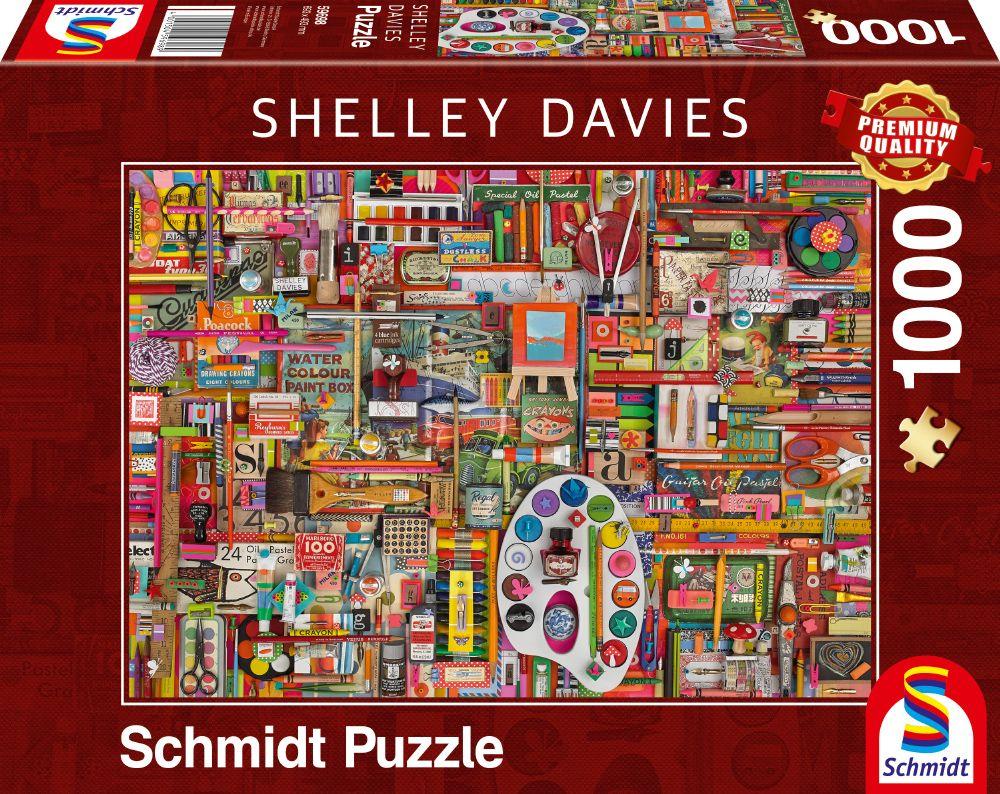 Schmidt Puzzle 1000 Teile - Shelley Davies: Vintage-Künstlermaterialien