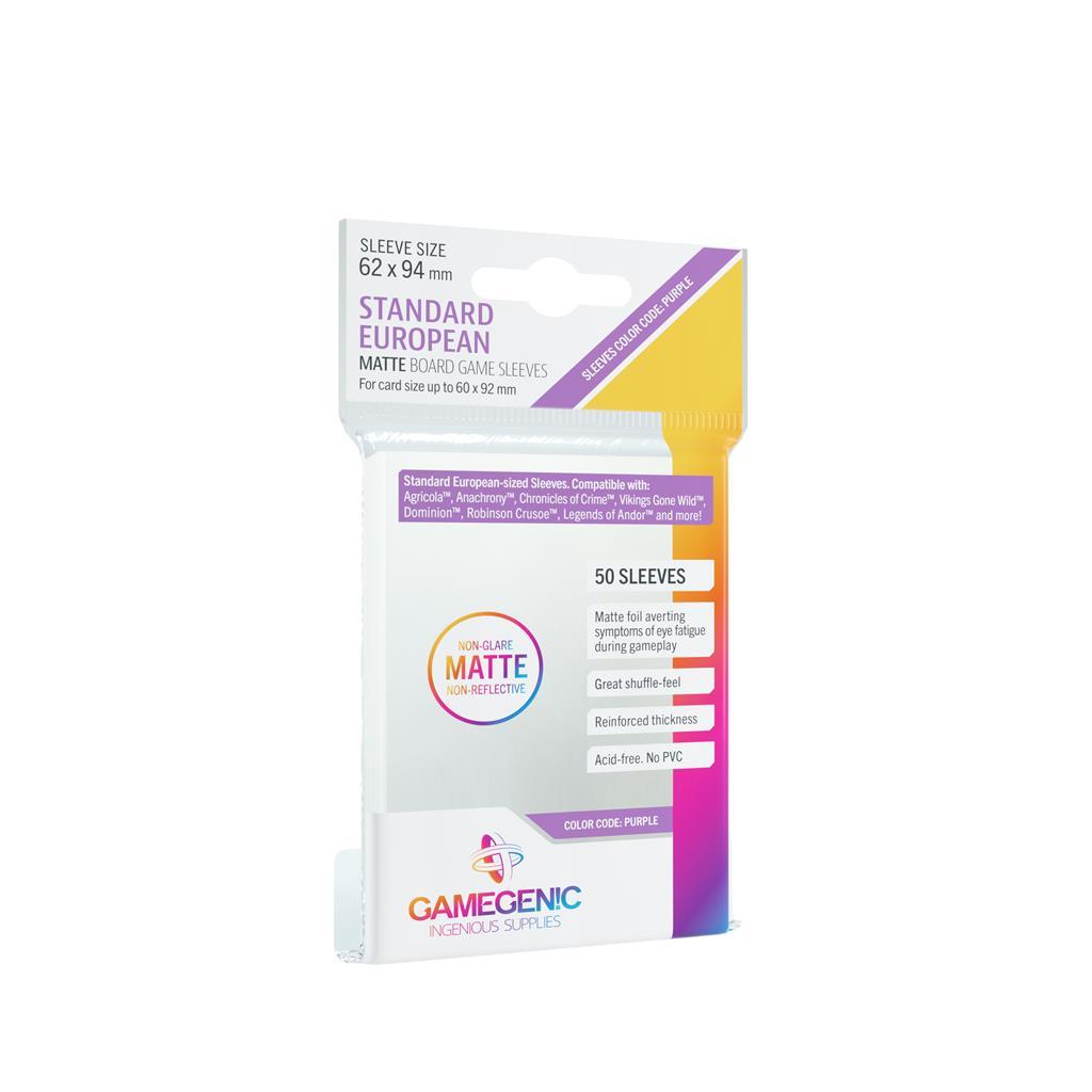 Gamegenic - Matte Board Game Sleeves: Standard European (62x94mm) Clear (50)