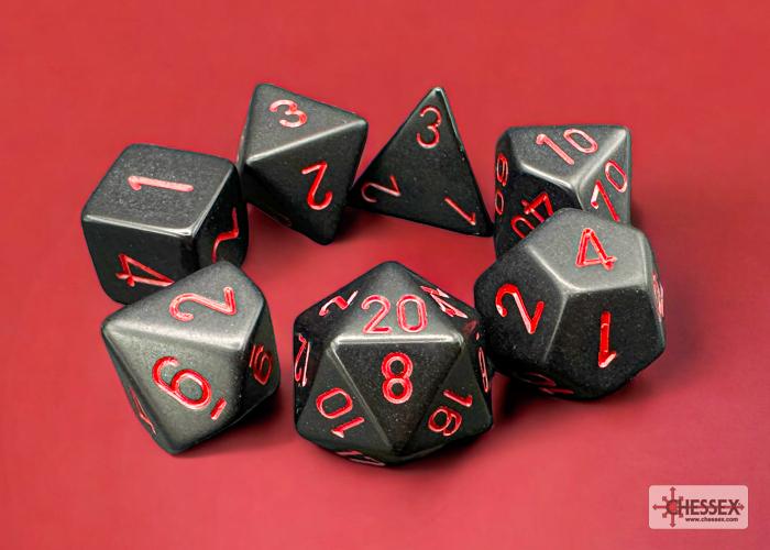 Chessex 25418 - Opaque Black/red 7-Die Set