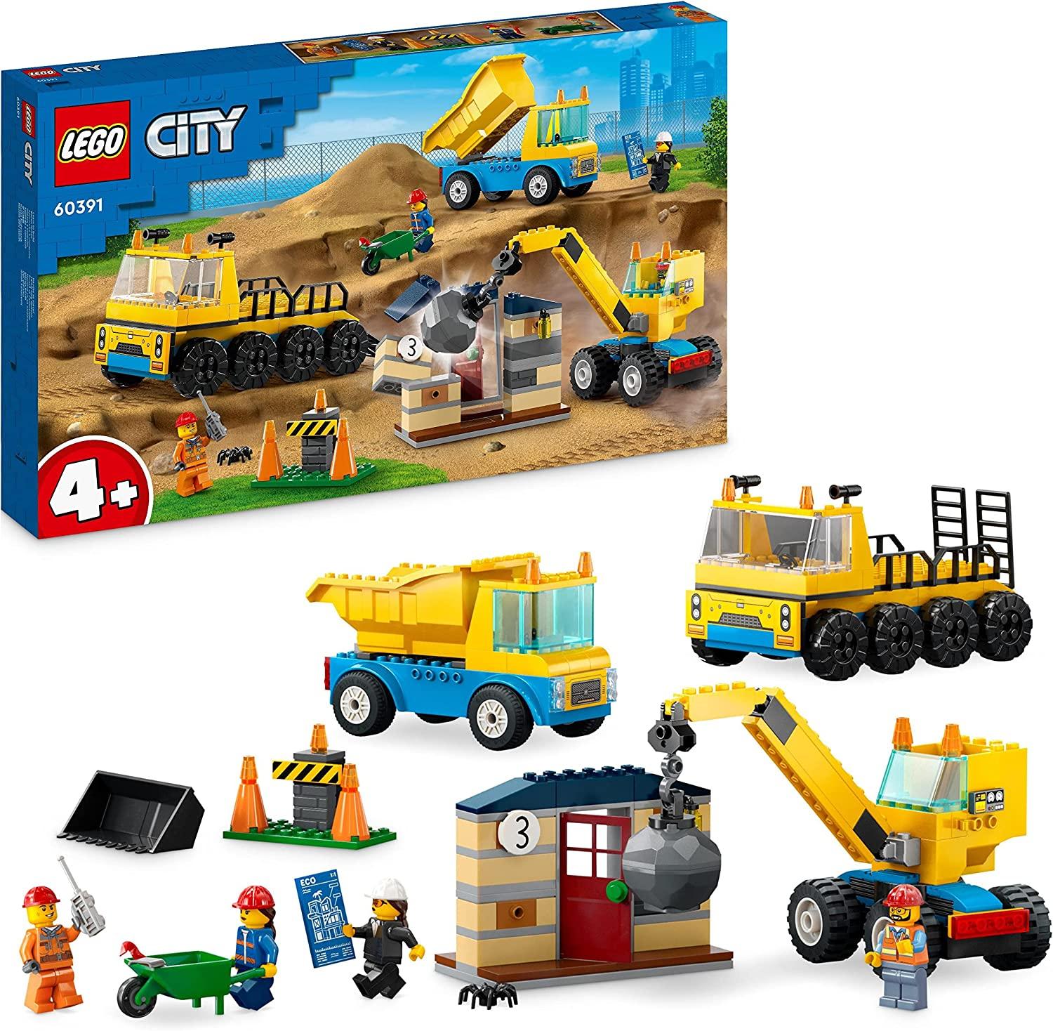 LEGO City 60391 - Baufahrzeuge und Kran mit Abrissbirne