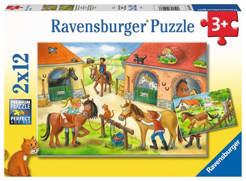Ravensburger Puzzle - Ferien auf dem Pferdehof - 2 x 12 Teile
