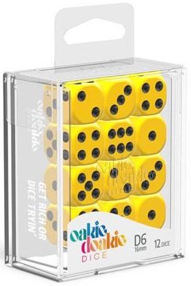 Oakie Doakie Dice - D6 16mm Solid Yellow (12)