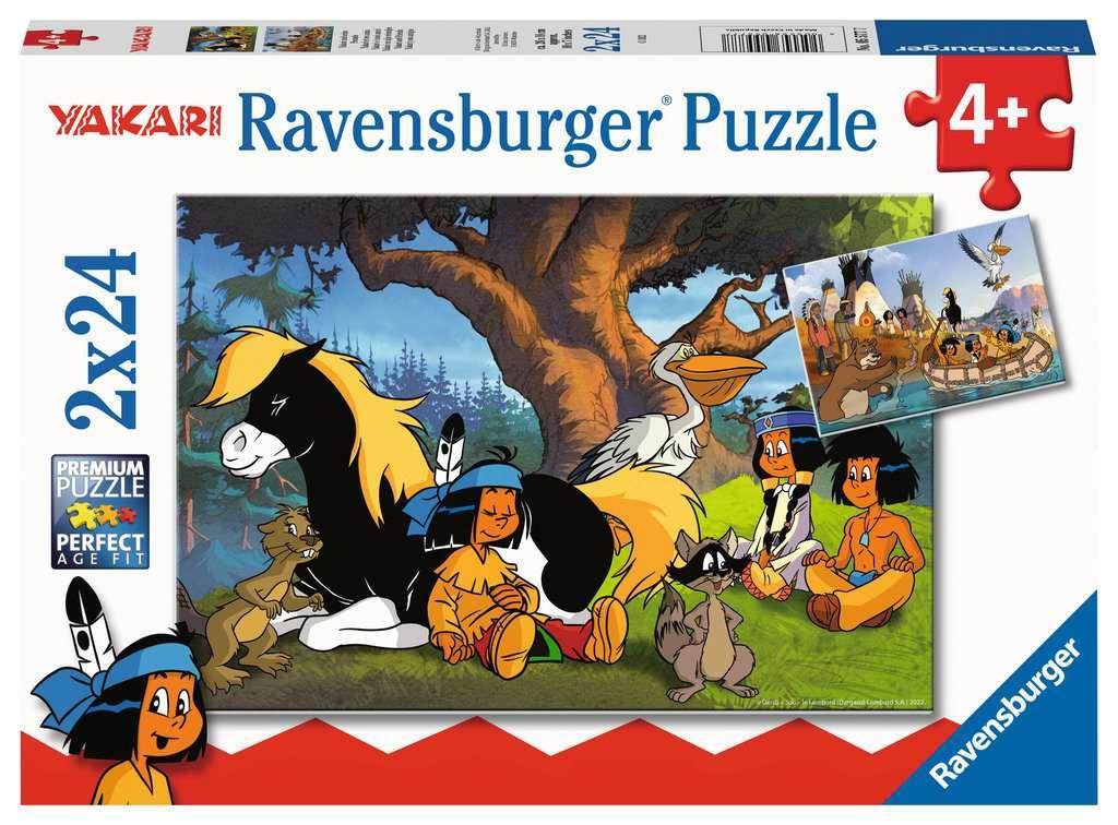Ravensburger Kinderpuzzle - Yakari: Yakari und seine Freunde - 2 x 24 Teile