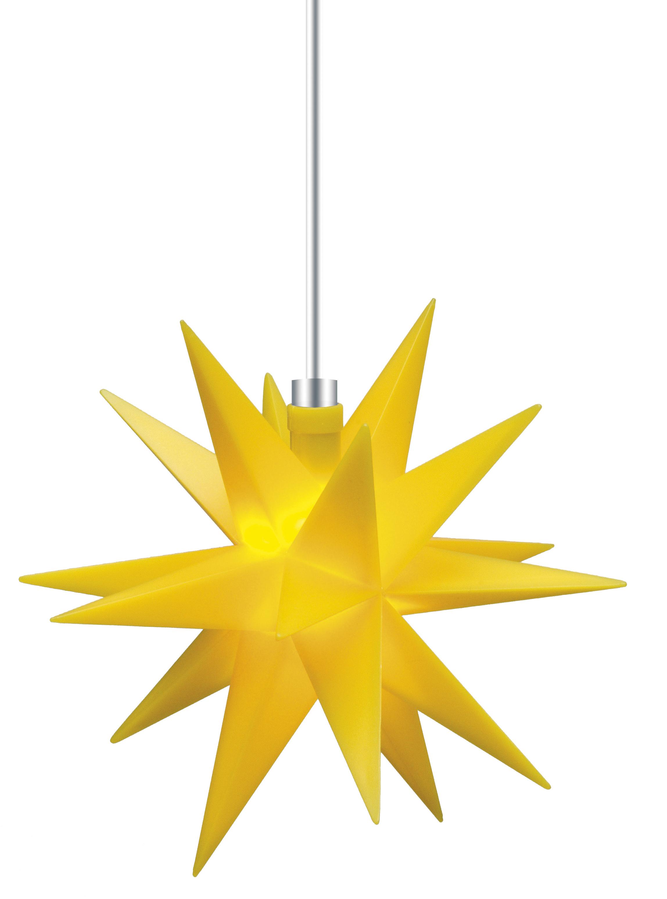 Leuchtender LED-Stern 18-Zacker (25cm) - gelb