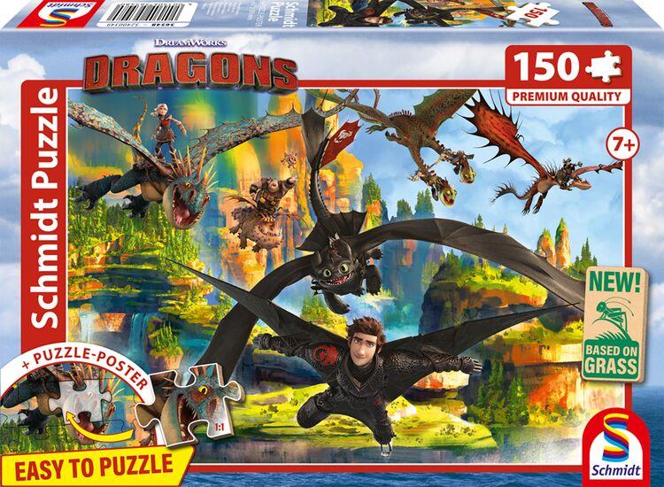 Puzzle 150 Teile - Dragons: Fliegende Drachen