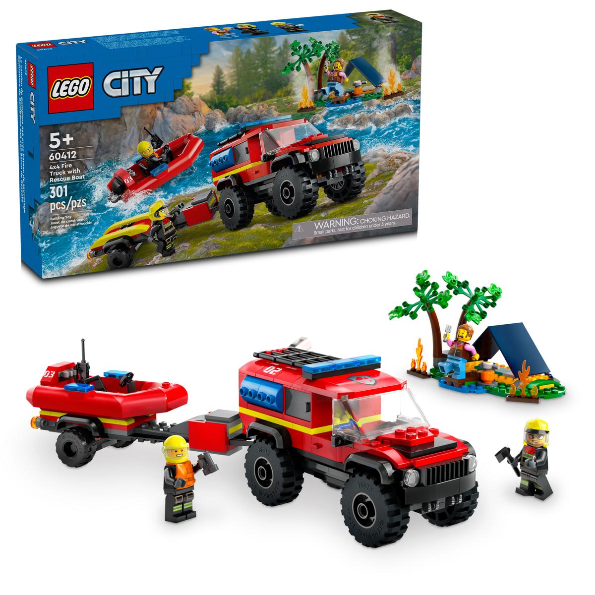 Lego City 60412 - Feuerwehrgeländewagen mit Rettungsboot