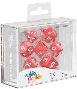 Oakie Doakie Dice - RPG Set Marble Red (7)
